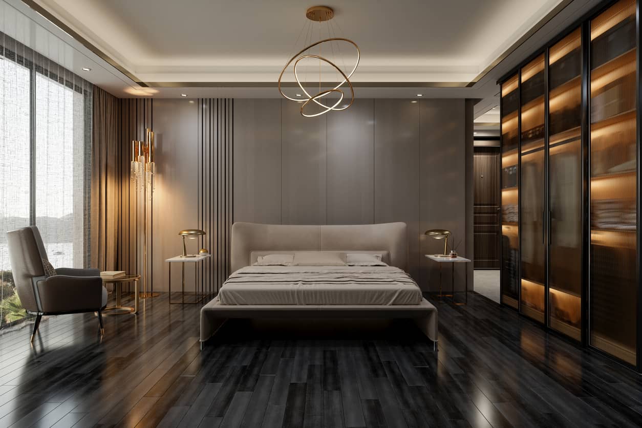 Modern bedroom with elegant furnishings