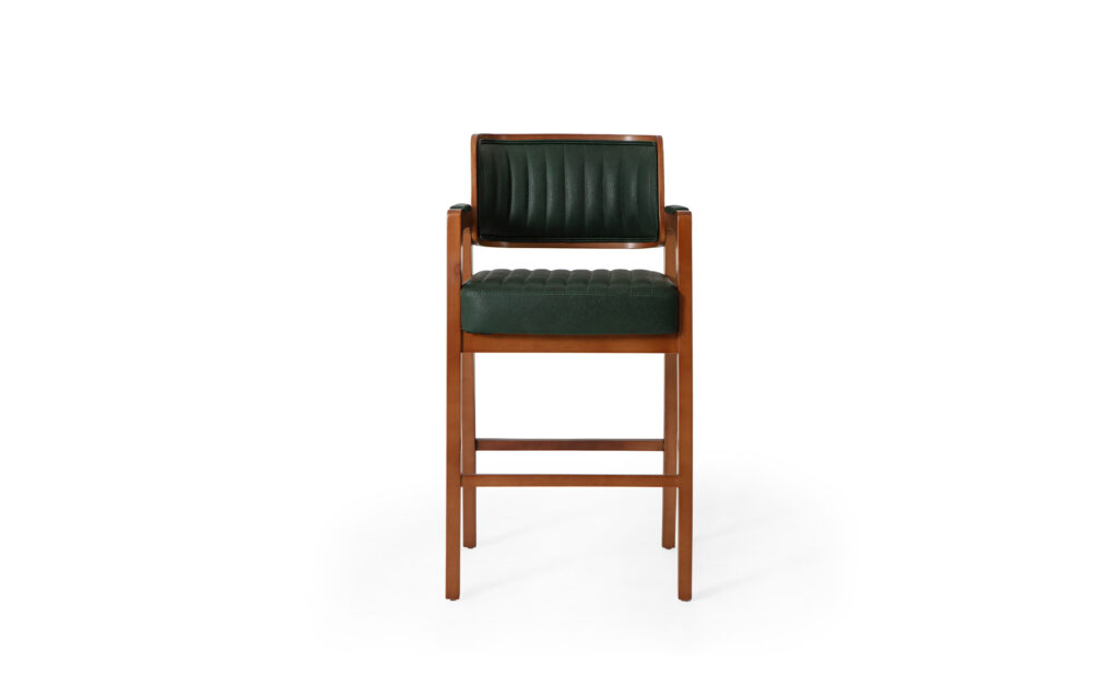 barstool with leather backrest