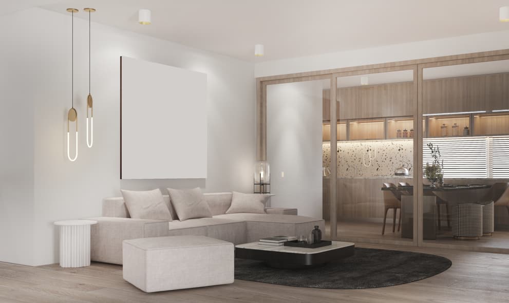 white sofa set with ottoman