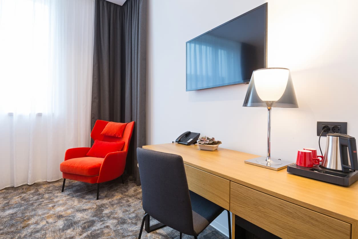 hotel guest room desk
